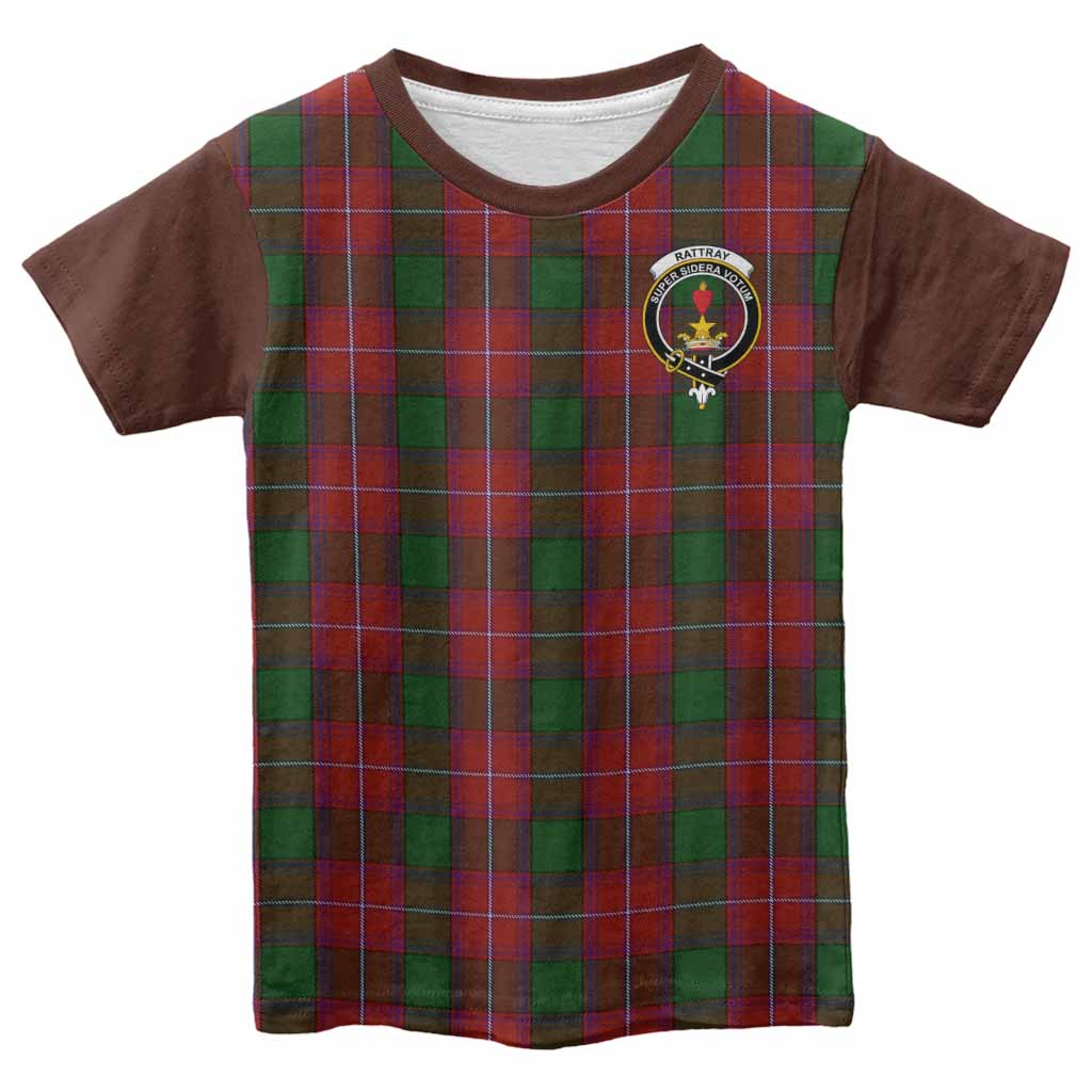 Rattray Tartan Accent Kid T-shirt with Family Crest