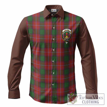 Rattray Tartan Accent Long Sleeve Button Shirts with Family Crest