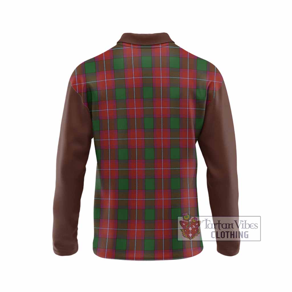 Rattray Tartan Accent Long Sleeve Polo Shirt with Family Crest