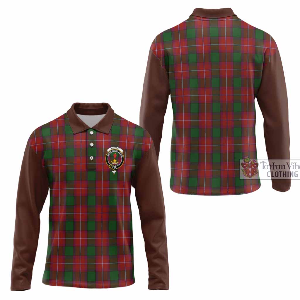 Rattray Tartan Accent Long Sleeve Polo Shirt with Family Crest
