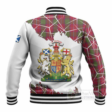 Rattray Tartan Baseball Jacket with Family Crest and Lion Rampant Grunge Style