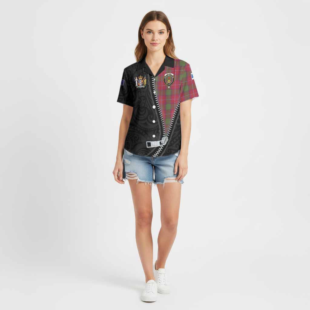 Rattray Tartan Cotton Hawaiian Shirt New Zealand Pattern Unique Zipper Stylized