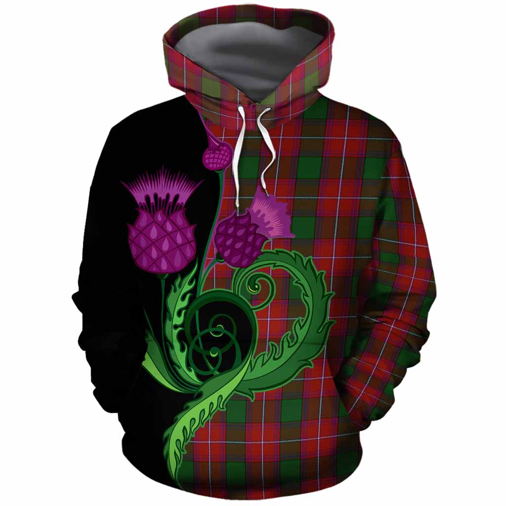 Rattray Tartan Cotton Hoodie Traditional Scottish Thistle