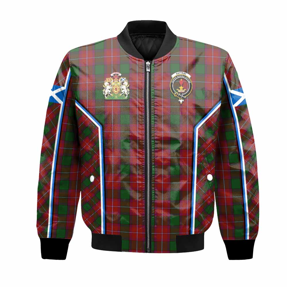 Rattray Tartan Crest Bomber Jacket Scotland Coat of Arm Flag Style - Tartan Vibes Clothing