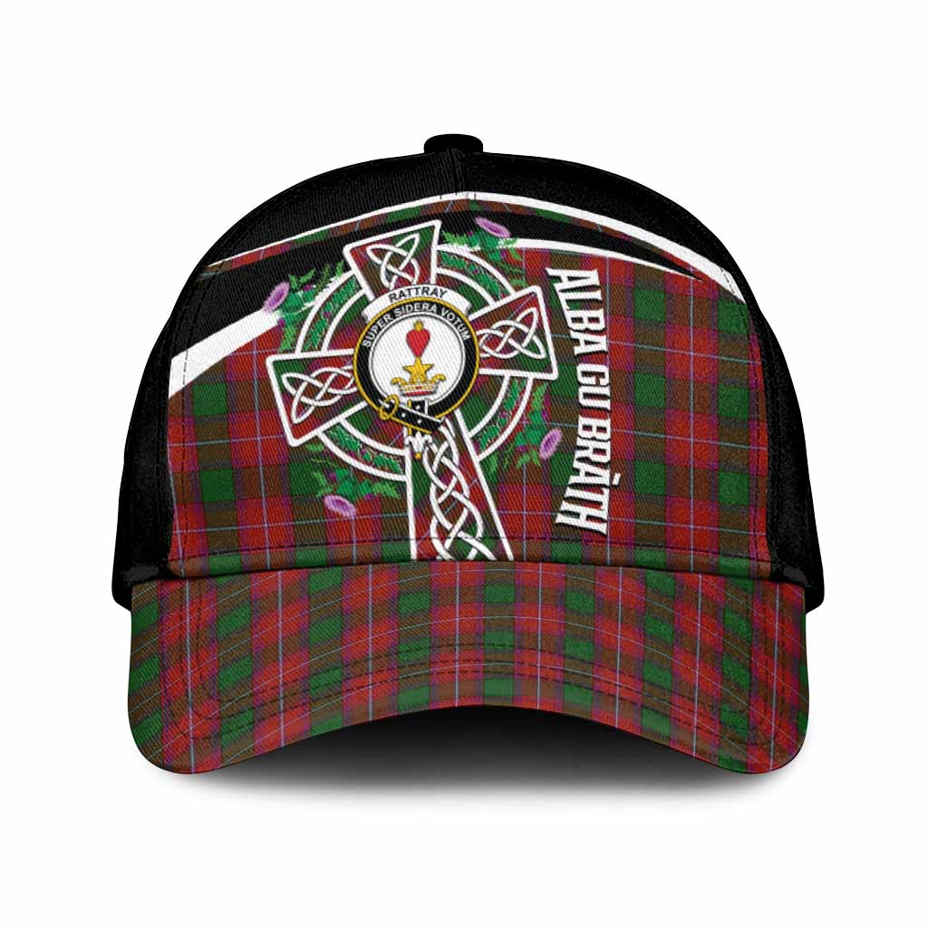 Rattray Tartan Crest Classic Cap Scottish Thistle Celtic Cross Alba Gu Brath
