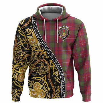 Rattray Tartan Crest Hoodie Celtic Knot and Triple Trickle Spiral Symbols