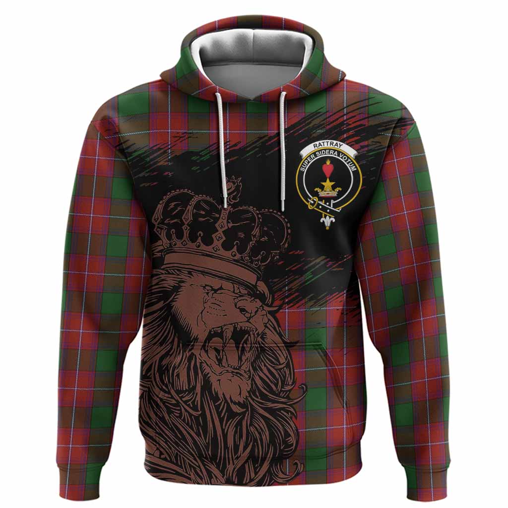 Rattray Tartan Crest Hoodie Crowned Lion Heritage Style