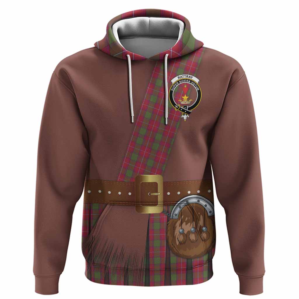 Rattray Tartan Crest Hoodie Kilt Costume Style