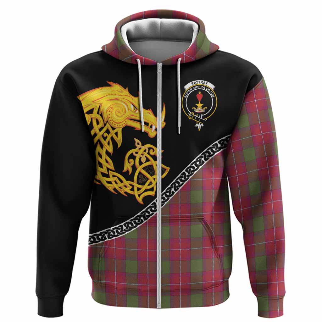 Rattray Tartan Crest Hoodie Legendary Dragon Knot Half Style