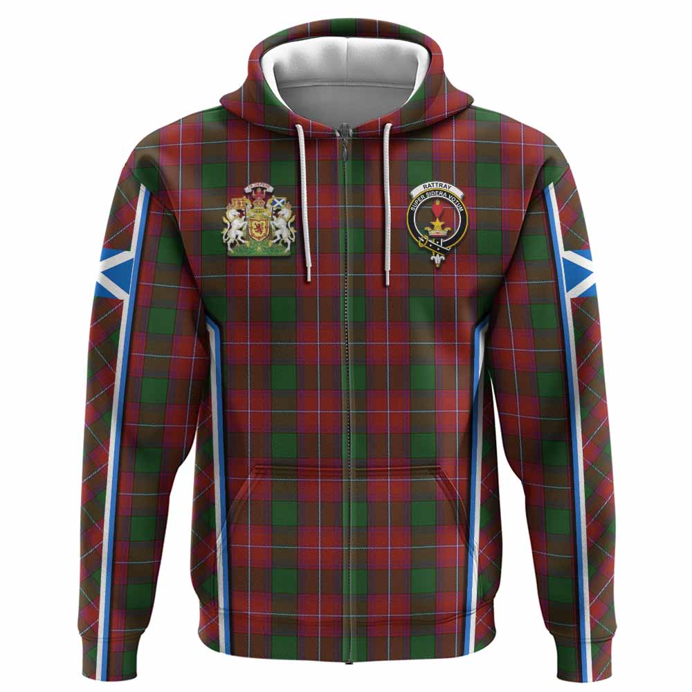 Rattray Tartan Crest Hoodie Scotland Coat of Arm Flag Style - Tartan Vibes Clothing