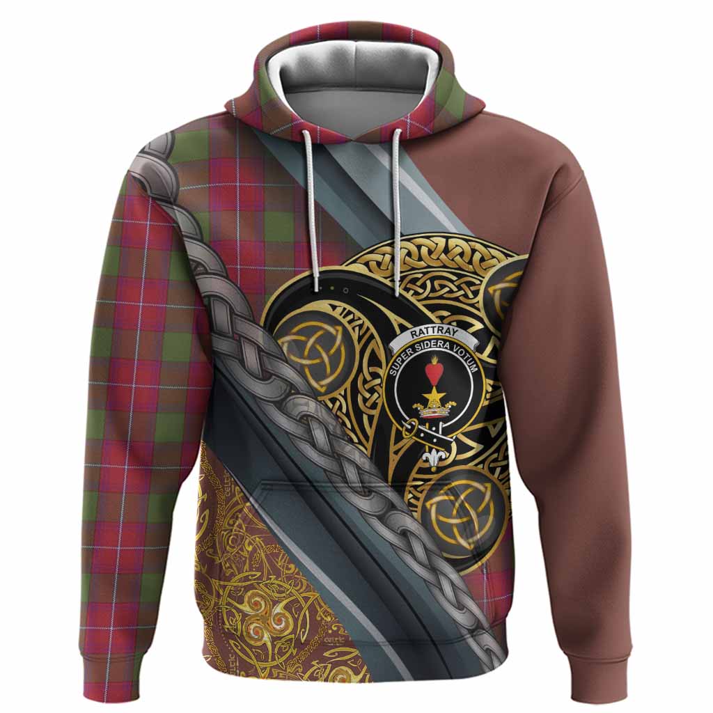 Rattray Tartan Crest Hoodie Scottish Triskele Celtic