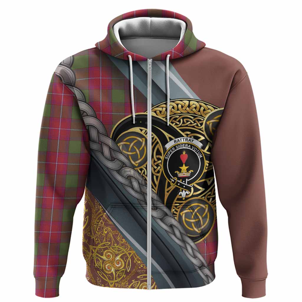 Rattray Tartan Crest Hoodie Scottish Triskele Celtic