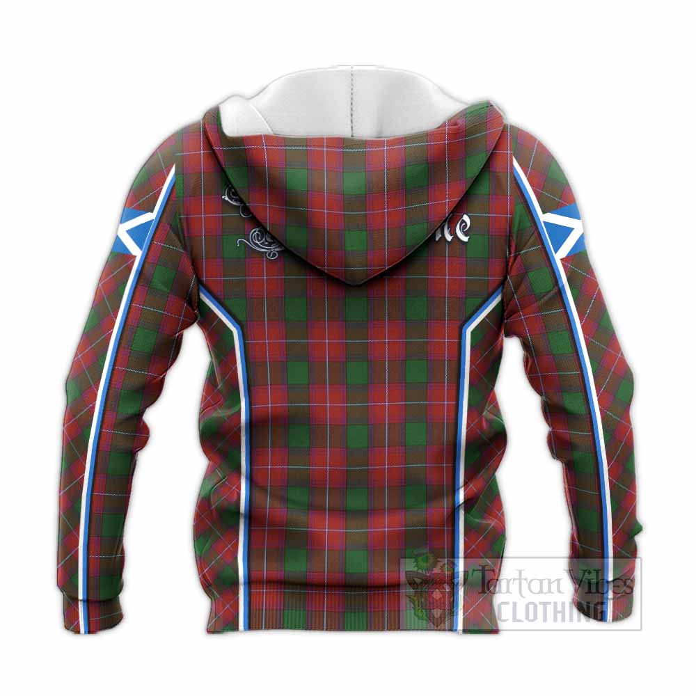 Rattray Tartan Crest Knitted Hoodie Scotland Coat of Arm Flag Style - Tartan Vibes Clothing