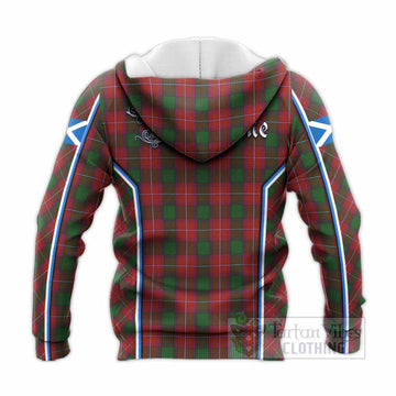 Rattray Tartan Crest Knitted Hoodie Scotland Coat of Arm Flag Style