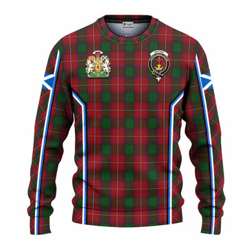 Rattray Tartan Crest Knitted Sweater Scotland Coat of Arm Flag Style