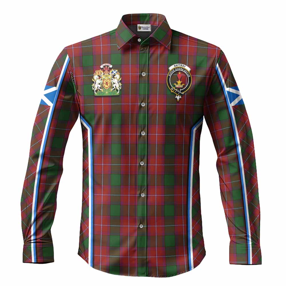 Rattray Tartan Crest Long Sleeve Button Shirts Scotland Coat of Arm Flag Style - Tartan Vibes Clothing