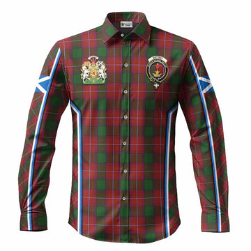 Rattray Tartan Crest Long Sleeve Button Shirts Scotland Coat of Arm Flag Style