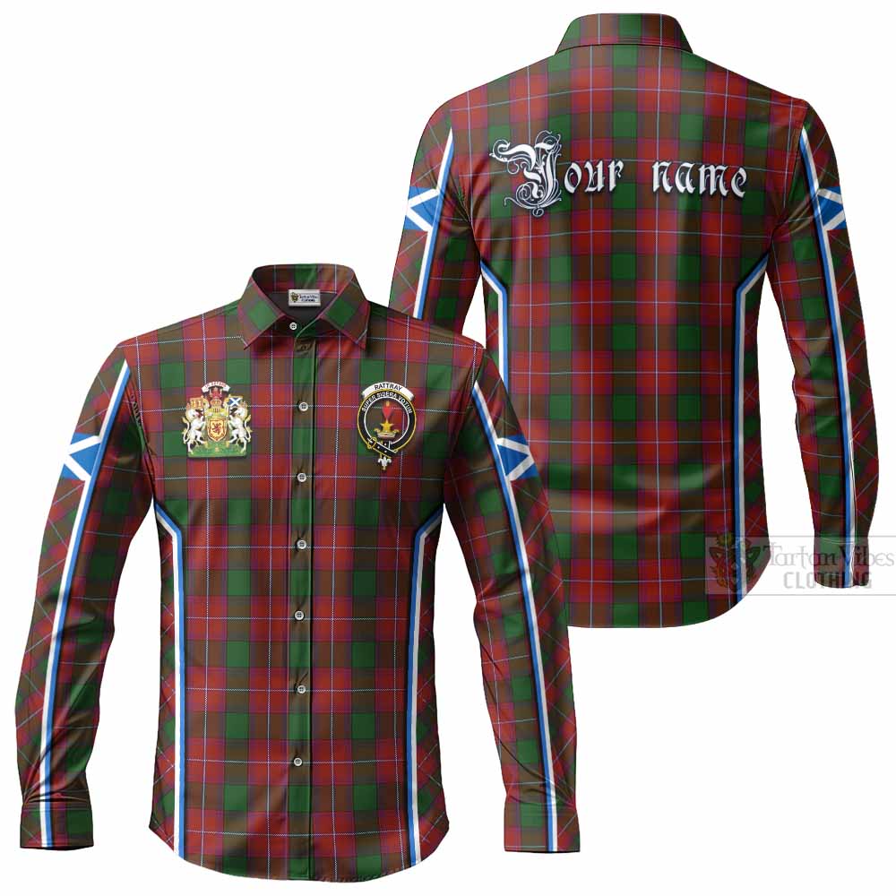 Rattray Tartan Crest Long Sleeve Button Shirts Scotland Coat of Arm Flag Style - Tartan Vibes Clothing