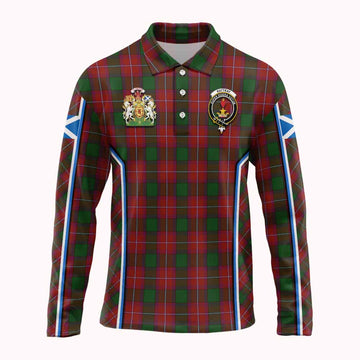 Rattray Tartan Crest Long Sleeve Polo Shirt Scotland Coat of Arm Flag Style