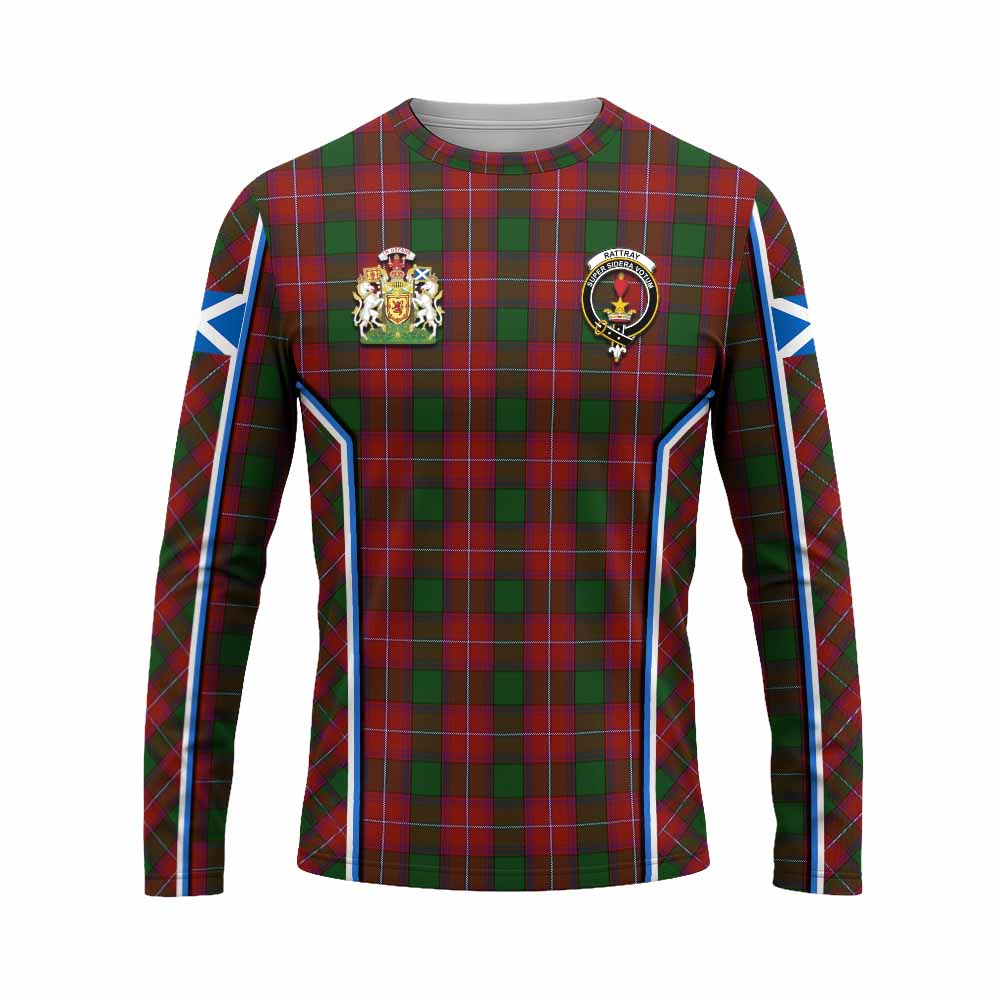 Rattray Tartan Crest Long Sleeve T-Shirt Scotland Coat of Arm Flag Style - Tartan Vibes Clothing