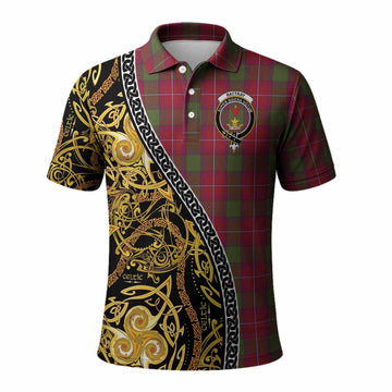 Rattray Tartan Crest Polo Shirt Celtic Knot and Triple Trickle Spiral Symbols