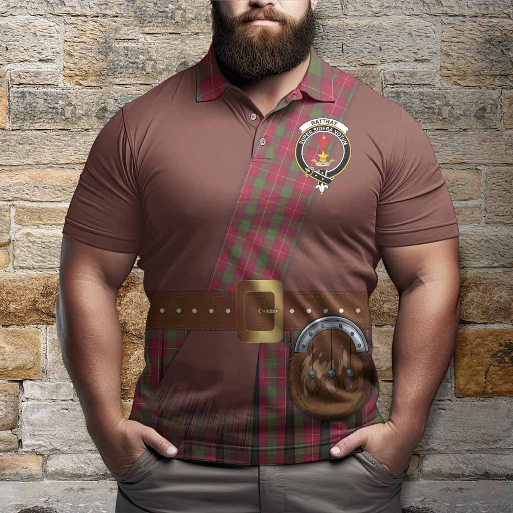 Rattray Tartan Crest Polo Shirt Kilt Costume Style