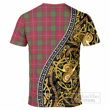 Rattray Tartan Crest T-Shirt Celtic Knot and Triple Trickle Spiral Symbols