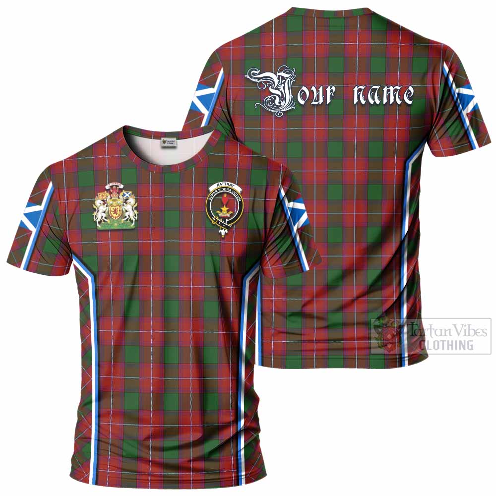 Rattray Tartan Crest T-shirt Scotland Coat of Arm Flag Style - Tartan Vibes Clothing