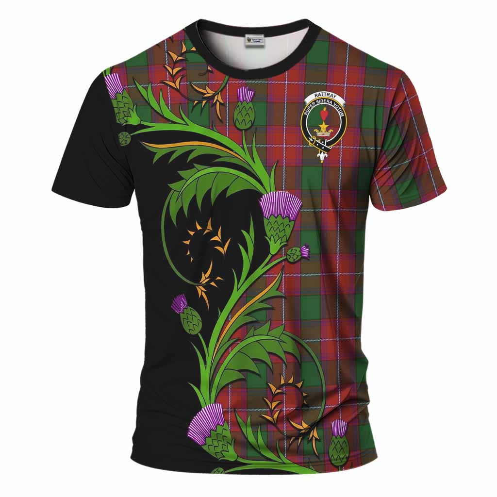 Rattray Tartan Crest T-Shirt Scottish Thistle Pride Heritage Art
