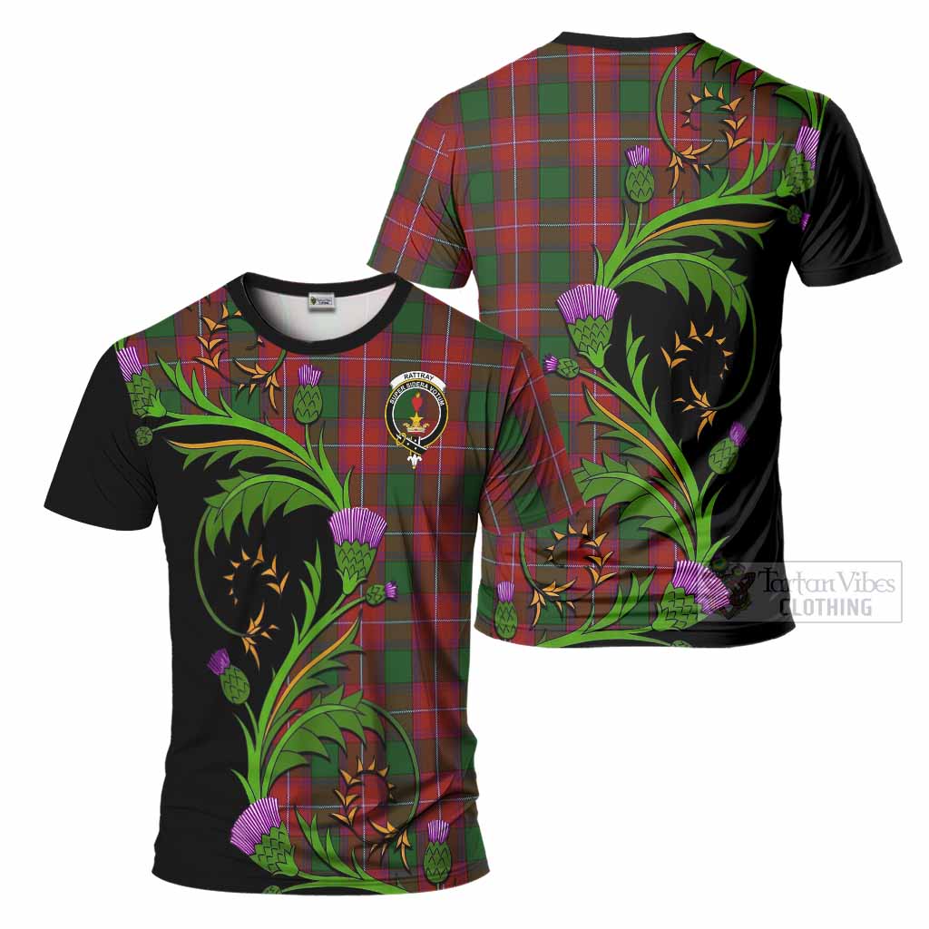Rattray Tartan Crest T-Shirt Scottish Thistle Pride Heritage Art