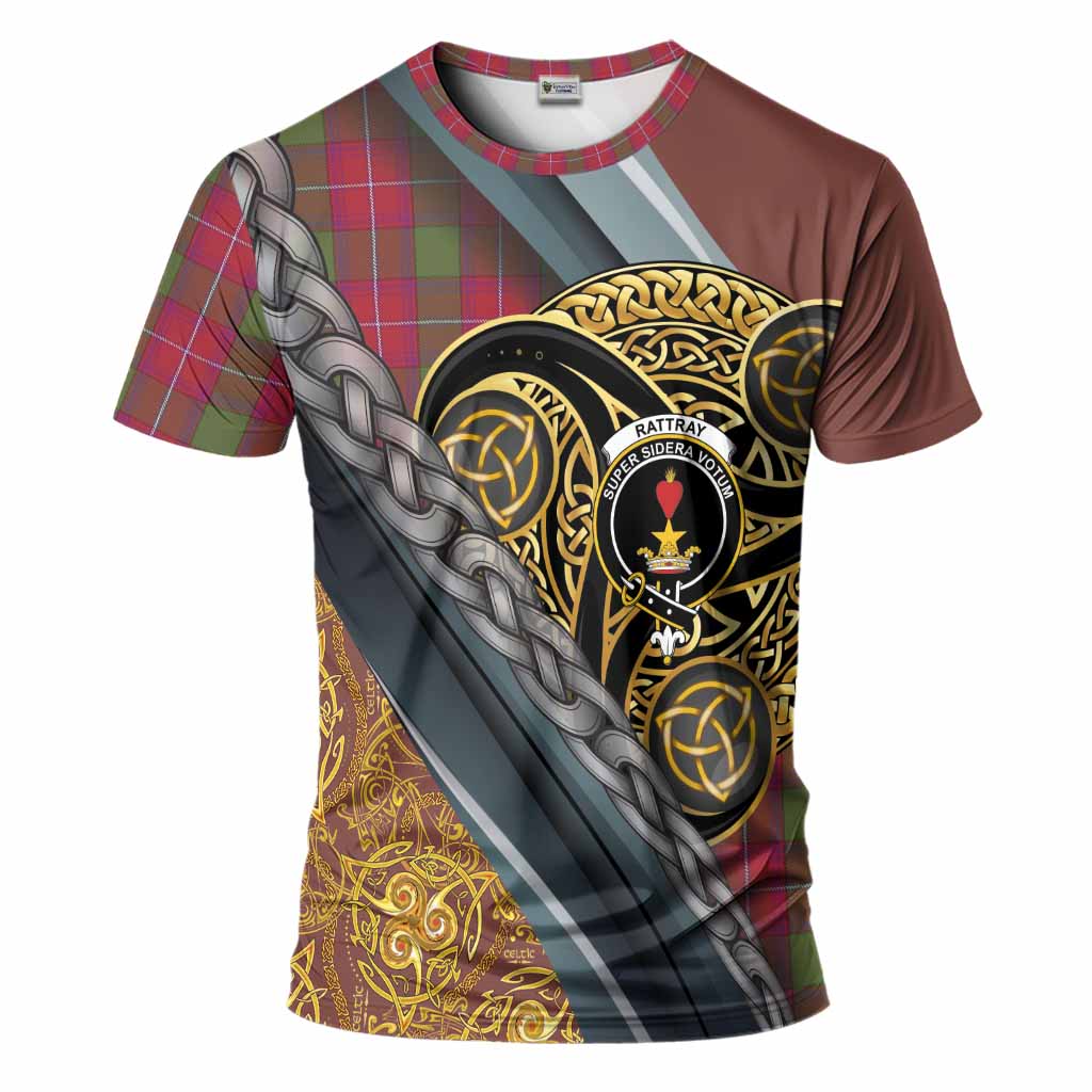 Rattray Tartan Crest T-Shirt Scottish Triskele Celtic