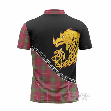 Rattray Tartan Crest Zipper Polo Shirt Legendary Dragon Knot Half Style