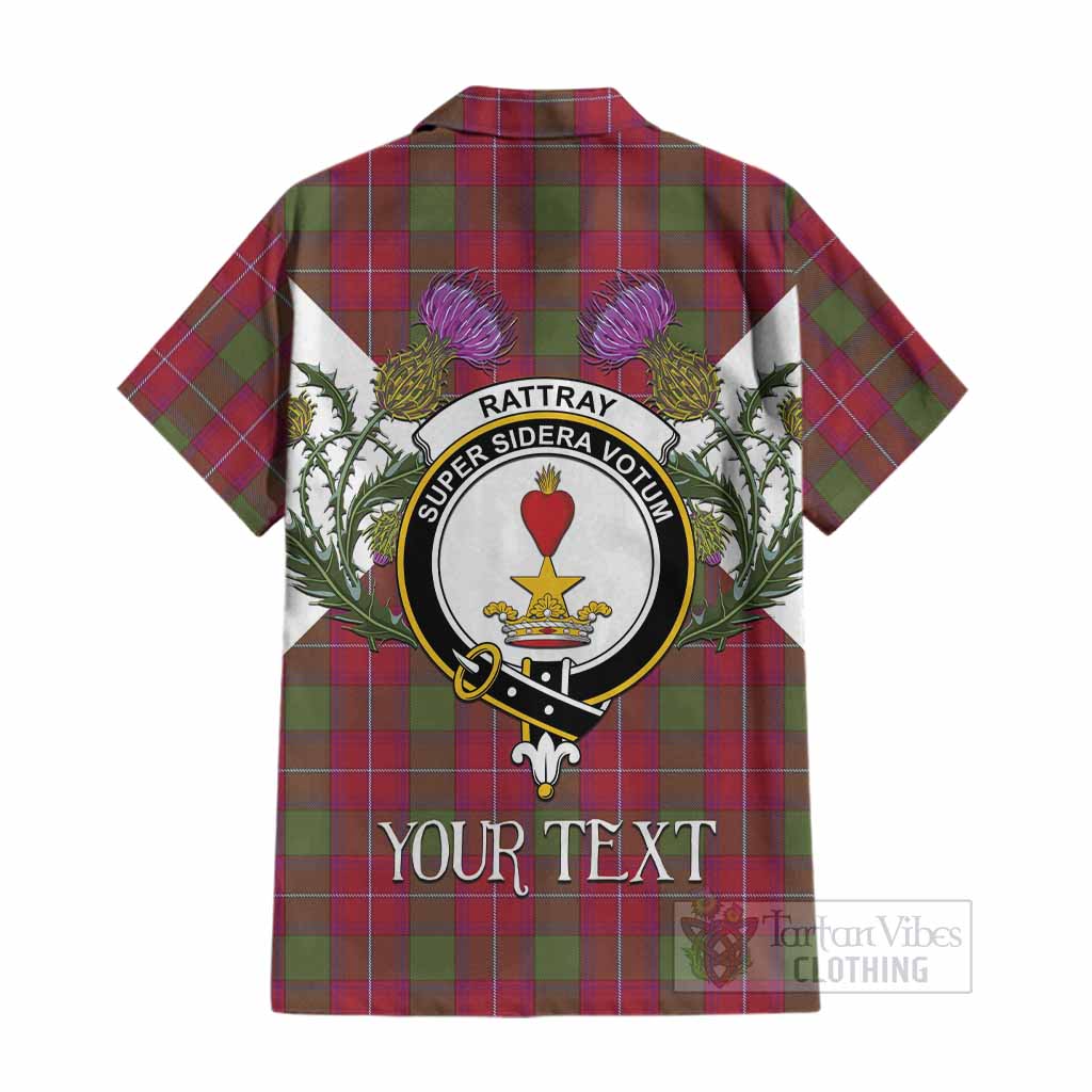 Rattray Tartan Family Crest Cotton Hawaiian Shirt Scottish Burns Night Thistle Floral