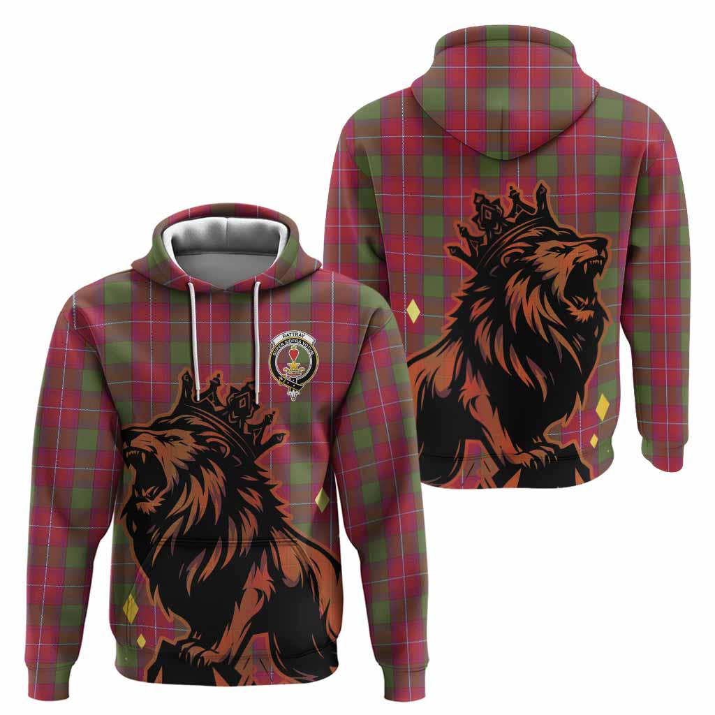 Rattray Tartan Family Crest Hoodie Crowned Lion Roaring