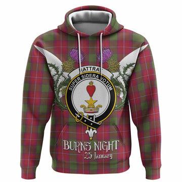 Rattray Tartan Family Crest Hoodie Scottish Burns Night Thistle Floral