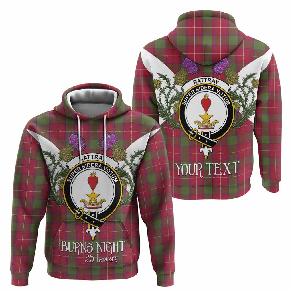 Rattray Tartan Family Crest Hoodie Scottish Burns Night Thistle Floral