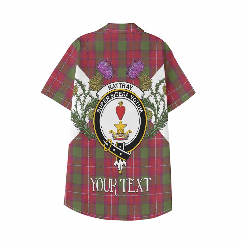 Rattray Tartan Family Crest Kid Hawaiian Shirt Scottish Burns Night Thistle Floral