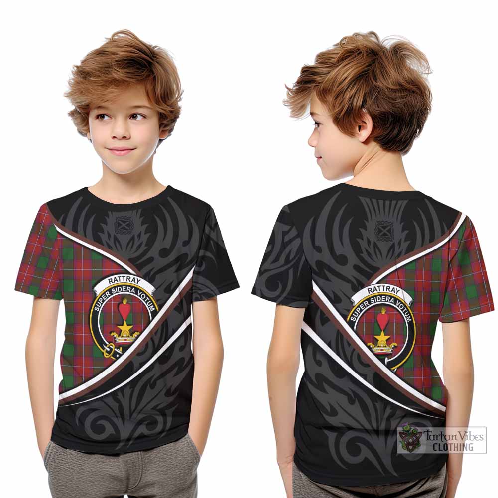 Rattray Tartan Family Crest Kid T-shirt Celtic Scottish Thistle Floral - Tartan Vibes Clothing