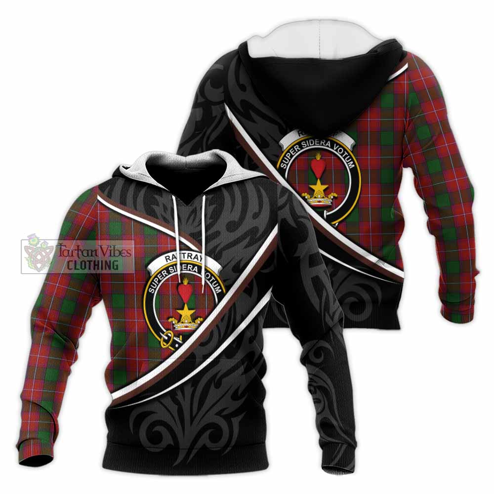 Rattray Tartan Family Crest Knitted Hoodie Celtic Scottish Thistle Floral - Tartan Vibes Clothing