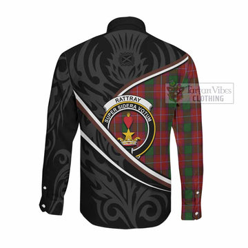 Rattray Tartan Family Crest Long Sleeve Button Shirts Celtic Scottish Thistle Floral