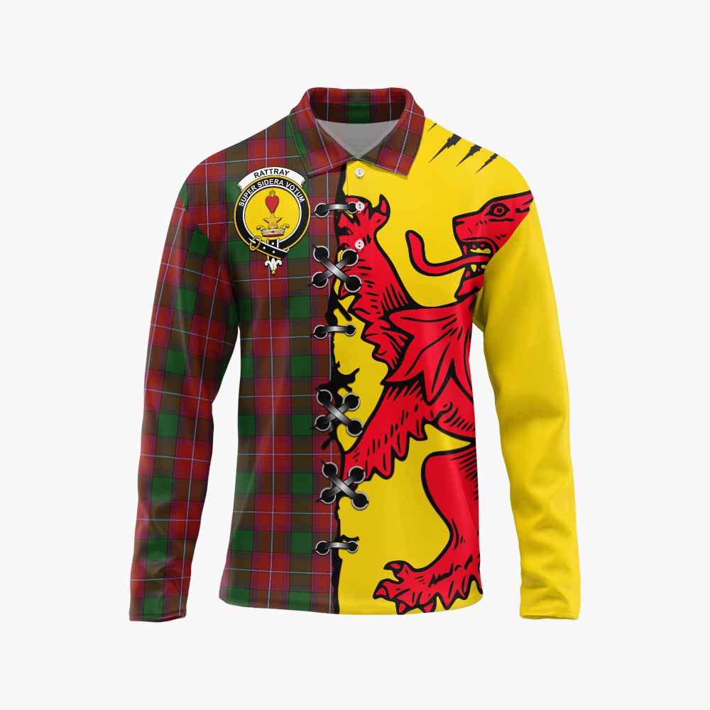 Rattray Tartan Family Crest Long Sleeve Polo Shirt Lion Rampant Honor - Tartan Vibes Clothing