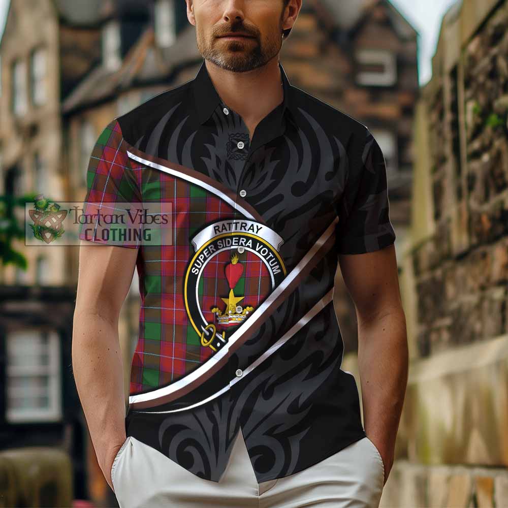 Rattray Tartan Family Crest Short Sleeve Button Shirt Celtic Scottish Thistle Floral - Tartan Vibes Clothing