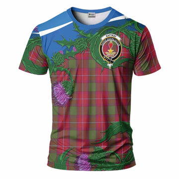 Rattray Tartan Family Crest T-Shirt Thistle in Minimalism
