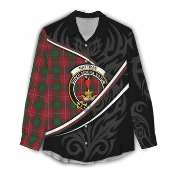 Rattray Tartan Family Crest Women Casual Shirt Celtic Scottish Thistle Floral - Tartan Vibes Clothing