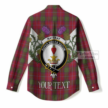 Rattray Tartan Family Crest Women Casual Shirt Scottish Burns Night Thistle Floral