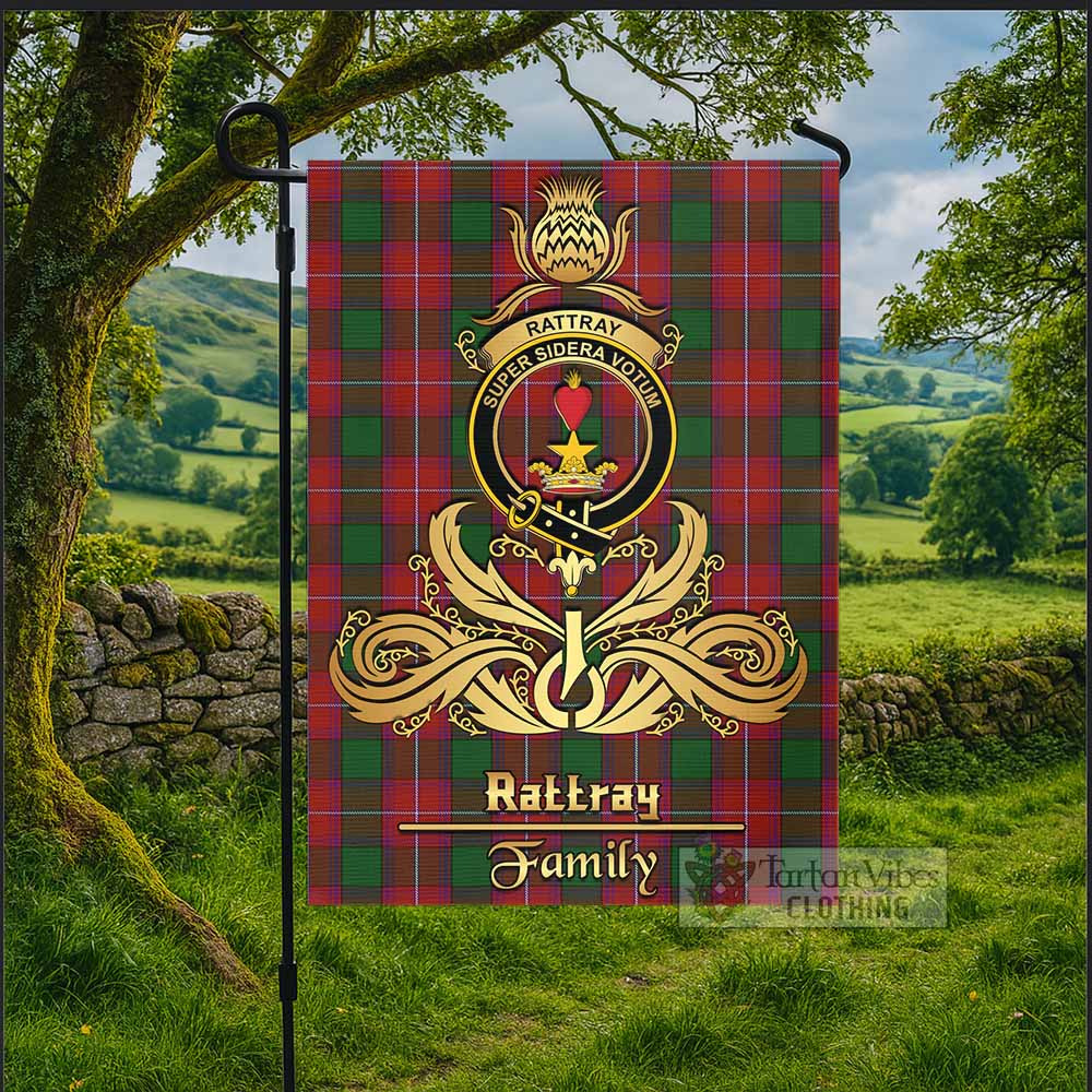 Rattray Tartan Garden Flag with Highland Thistle Cherish Family Crest Style - Tartan Vibes Clothing