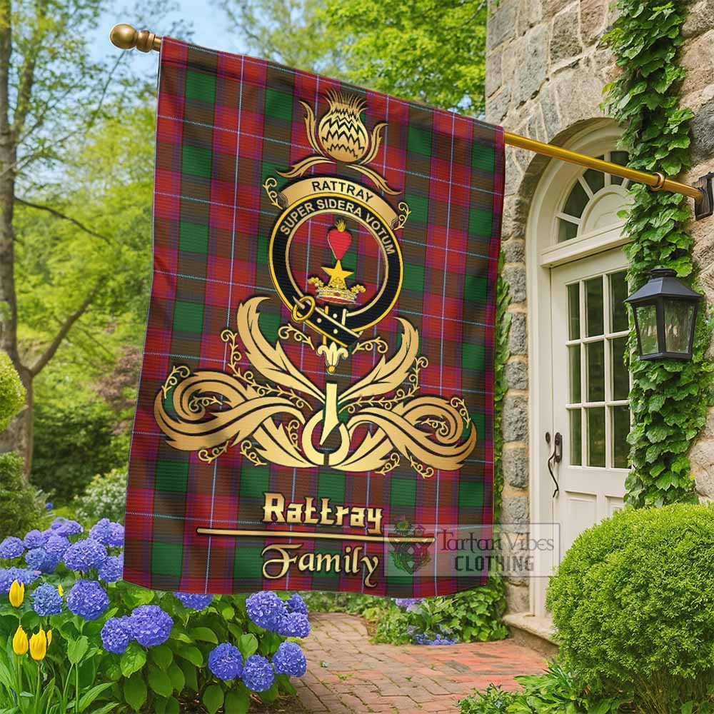 Rattray Tartan Garden Flag with Highland Thistle Cherish Family Crest Style - Tartan Vibes Clothing