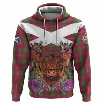 Rattray Tartan Hoodie Scottish Thistle Heilan Coo