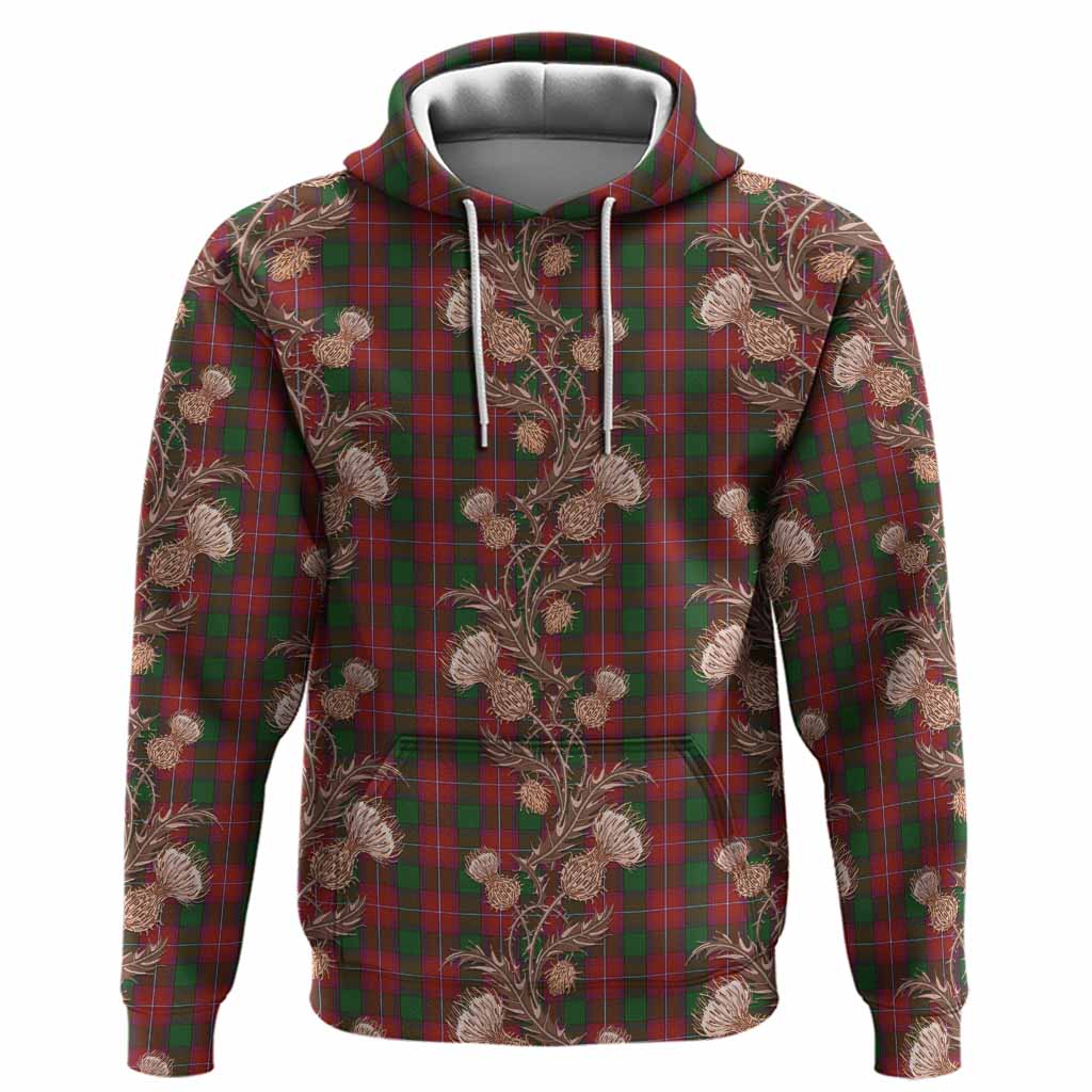 Rattray Tartan Hoodie Seamless Scottish Thistle Flowers