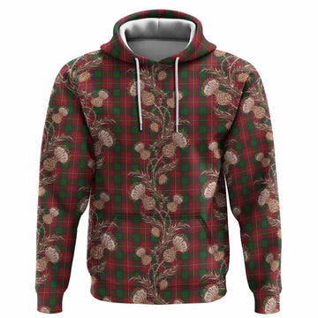 Rattray Tartan Hoodie Seamless Scottish Thistle Flowers